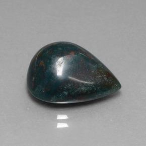 Heliotropo verde natural de 9,51 ct, en forma de pera, opaco