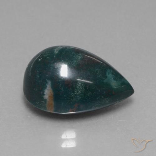 Sanguinaria Verde azulado natural de 11.48 ct, En forma de pera, Opaco