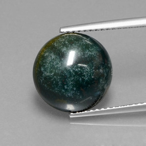 Heliotropo verde natural de 5,87 ct, corte redondo, opaco