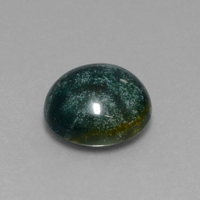 Heliotropo verde natural de 5,87 ct, corte redondo, opaco