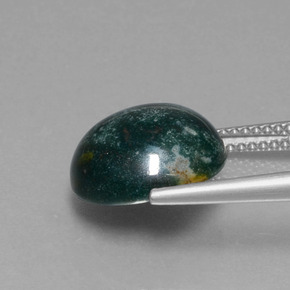 Heliotropo verde natural de 5,87 ct, corte redondo, opaco