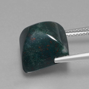 Heliotropo verde natural de 11,03 ct, cuadrado, opaco