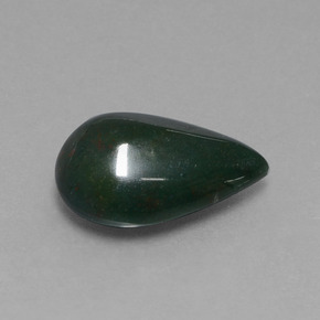 Sanguinaria Verde moteado natural de 5.35 ct, En forma de pera, Opaco