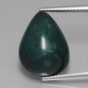 Heliotropo verde natural de 10,09 ct, en forma de pera, opaco
