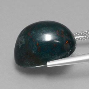 Sanguinaria Verde moteado natural de 13.27 ct, Corte Óvalo, Opaco