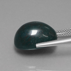 Sanguinaria Verde moteado natural de 10.39 ct, Corte Óvalo, Opaco