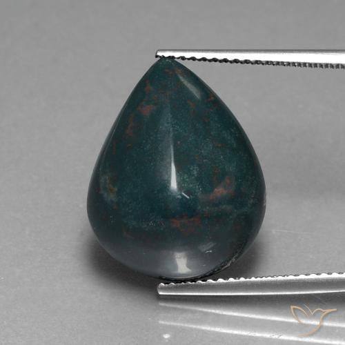 10.91ct Natural Verde oscuro medio Sanguinaria, En forma de pera, Opaco