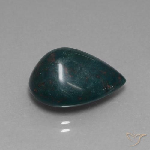 Sanguinaria Verde oscuro medio natural de 10.91 ct, En forma de pera, Opaco