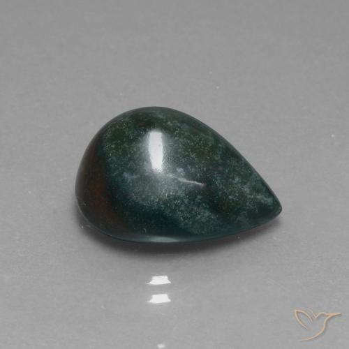 Sanguinaria Verde bosque natural de 10.04 ct, En forma de pera, Opaco