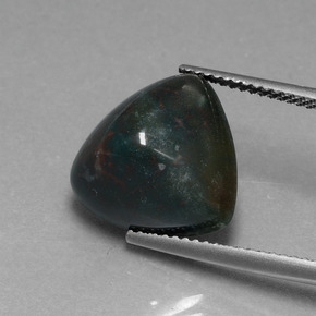 Heliotropo verde natural de 7,39 ct, trillón, opaco