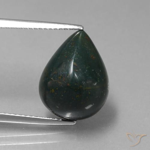 8.57ct Natural Verde oscuro Sanguinaria, En forma de pera, Opaco