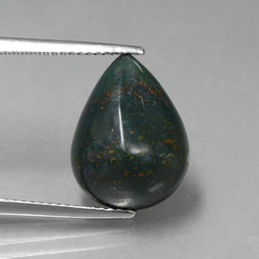Heliotropo verde natural de 8,21 ct, en forma de pera, opaco