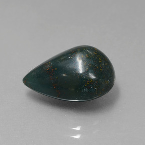 Heliotropo verde natural de 8,21 ct, en forma de pera, opaco