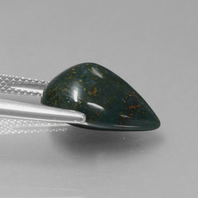 Heliotropo verde natural de 8,21 ct, en forma de pera, opaco