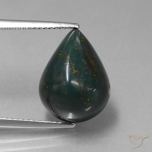 8.97ct Natural Verde bosque Sanguinaria, En forma de pera, Opaco