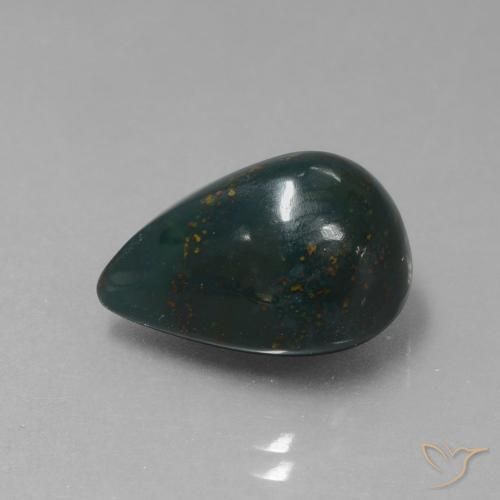 Sanguinaria Verde bosque natural de 8.97 ct, En forma de pera, Opaco