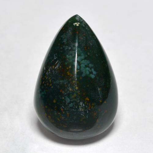 Heliotropo verde natural de 9,02 ct, en forma de pera, opaco