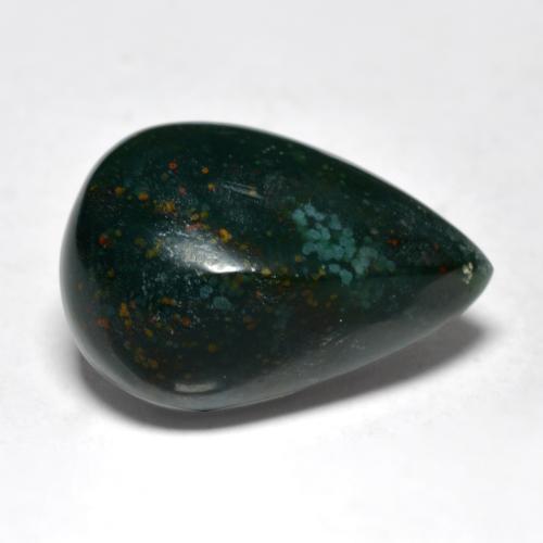 Heliotropo verde natural de 9,02 ct, en forma de pera, opaco