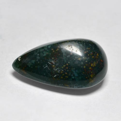 Heliotropo verde natural de 9,02 ct, en forma de pera, opaco
