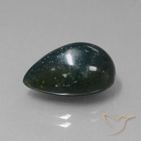 Sanguinaria Verde oscuro natural de 8.83 ct, En forma de pera, Opaco