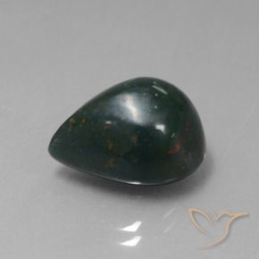 Sanguinaria Verde oscuro natural de 8.78 ct, En forma de pera, Opaco