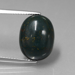 Heliotropo verde natural de 9,11 ct, corte óvalo, opaco