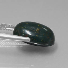 Heliotropo verde natural de 9,11 ct, corte óvalo, opaco