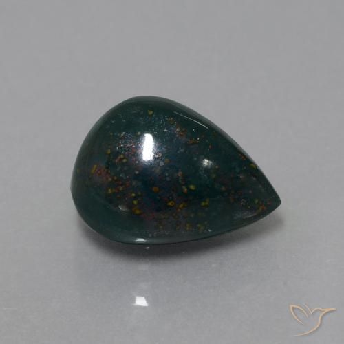 Sanguinaria Verde bosque natural de 11.36 ct, En forma de pera, Opaco
