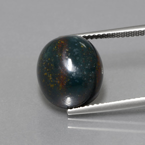 Heliotropo verde natural de 10,68 ct, corte óvalo, opaco