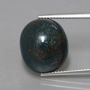 Sanguinaria Verde oscuro natural de 11.49 ct, Corte Óvalo, Opaco