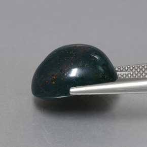 Sanguinaria Verde oscuro natural de 11.49 ct, Corte Óvalo, Opaco