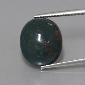 Heliotropo verde natural de 11,31 ct, corte óvalo, opaco