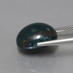 Heliotropo verde natural de 11,31 ct, corte óvalo, opaco