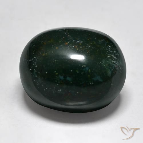 14.09ct Natural Verde oscuro Sanguinaria, Ovalada, Opaco