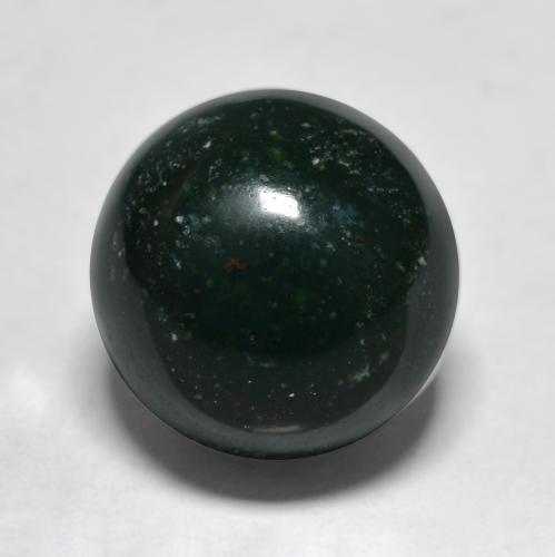 Heliotropo verde natural de 7,50 ct, corte redondo, opaco