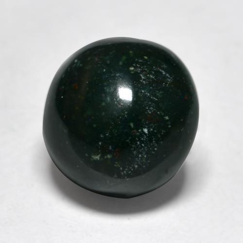 Heliotropo verde natural de 7,50 ct, corte redondo, opaco