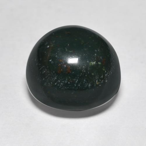 Heliotropo verde natural de 7,50 ct, corte redondo, opaco