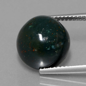 Heliotropo verde natural de 8,14 ct, corte redondo, opaco