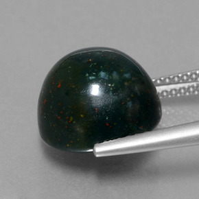 Heliotropo verde natural de 8,14 ct, corte redondo, opaco