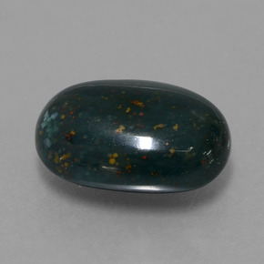Heliotropo verde natural de 6,78 ct, corte óvalo, opaco