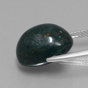 Heliotropo verde natural de 11,08 ct, corte óvalo, opaco
