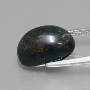 Heliotropo verde natural de 8,99 ct, corte óvalo, opaco