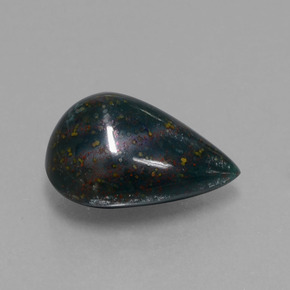 Heliotropo verde natural de 6,94 ct, en forma de pera, opaco