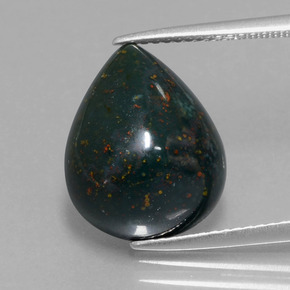 Heliotropo verde natural de 8,63 ct, en forma de pera, opaco