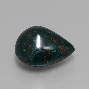 Heliotropo verde natural de 8,63 ct, en forma de pera, opaco