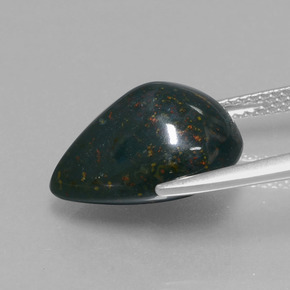 Heliotropo verde natural de 8,63 ct, en forma de pera, opaco