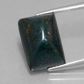Heliotropo verde natural de 9,66 ct, baguette, opaco
