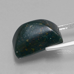 Heliotropo verde natural de 9,66 ct, baguette, opaco