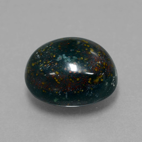 Heliotropo verde natural de 6,89 ct, corte óvalo, opaco
