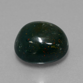 Heliotropo verde natural de 7,40 ct, corte óvalo, opaco